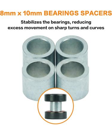 Redsia ABEC 11 Precision Skateboard Bearings 608 2RS with Spaces & Washers - Set of 8 Pcs for Longboard, Mini Cruisers, Scooter, Roller Skates - Buy Online on GoSupps.com