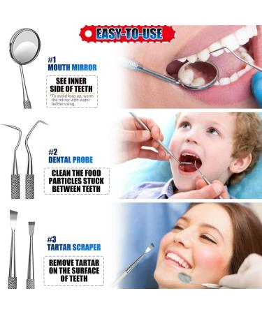 8-Piece Dental Care Set | Stainless Steel Tartar Remover & Tooth Cleaning Instruments - Buy Online on GoSupps.com