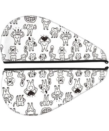 Tooch Sketch Microfiber Hair Towel - Super Absorbent Quick Dry Hair Turbans for Curly & Thick Hair - Hair Towel Wrap with Button for Women Girls & Kids - Buy Online on GoSupps.com