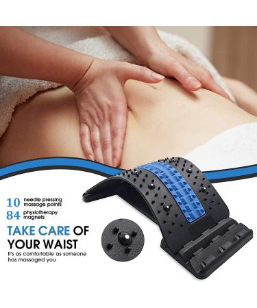 Spine Deck Back Stretcher for Lower Back - 4-Level Back Cracker in Black/Blue - Buy Online on GoSupps.com
