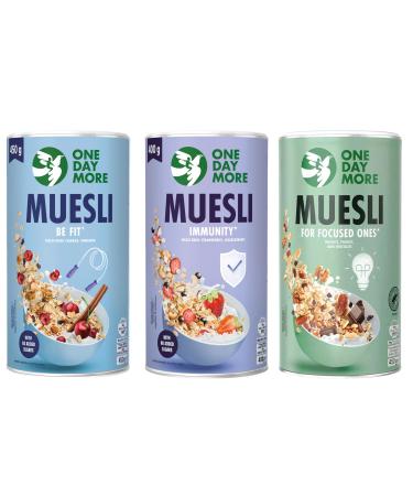 OneDayMore Pack Mueslis Sant 3 tubes - Silhouette Immunit et Concentration - Forme et Vitalit