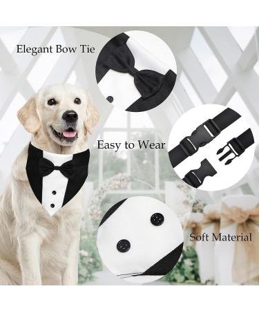GOYOSWA Dog Tuxedo Suit with Bow Tie for Wedding & Special Occasions | Adjustable Formal Costume for Small, Medium, Large Dogs (Large Neck 15-25) - Buy Online on GoSupps.com