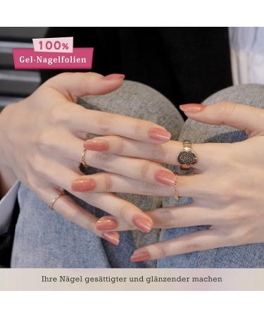 Danni & Toni Everglow Half Hardened Gel Nail Films | Nude Monochrome Glossy Silver Nail Wraps - 28 Stickers for Stunning Nail Designs - Buy Online on GoSupps.com