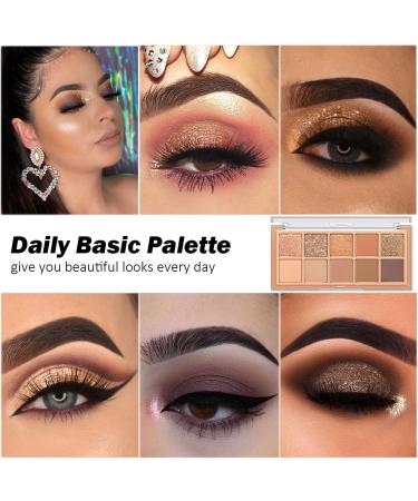 10 Colors Eyeshadow Palette with 6 Brushes - Matte, Shimmer, Glitter Eye Makeup Set - Long Lasting, High Pigment Formula for Natural Look - Buy Online on GoSupps.com
