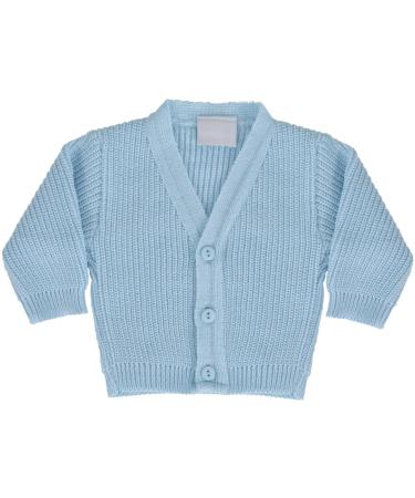 Baby Cardigan Premature Baby Cardigan Winter Knitted Cardigan for Baby Boys & Girls Ribbed Knit Baby Knitwear Made in Portugal Blue 3-5 lb 3-5 lb Blue