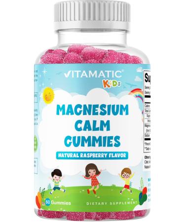 Vitamatic Kids Magnesium Calm Gummies - 60 Vegan Gummies - Great Tasting MG Gummies Promote Healthy Muscle Bone & Energy Support - Buy Online on GoSupps.com