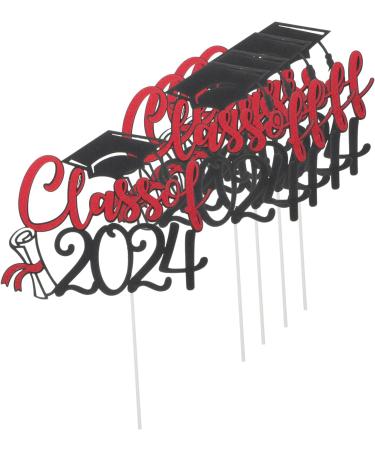 Warmhm 10 Sets Cake Insert Decor Party Supplies Graduation Cake Toppers Graduation Cupcake Topper Cake Picks Grad Cupcake Toppers European and American Plug-in Red Paper Redx2pcs 16.00X13.00X0.10CMx2pcs - Buy Online on GoSupps.com