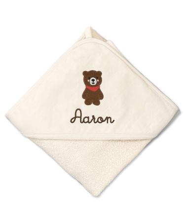 Hood towel for baby (75x75cm) with names personalized in natural color for boys and girls made of 100% cotton baby towel 75 x 75 cm nature