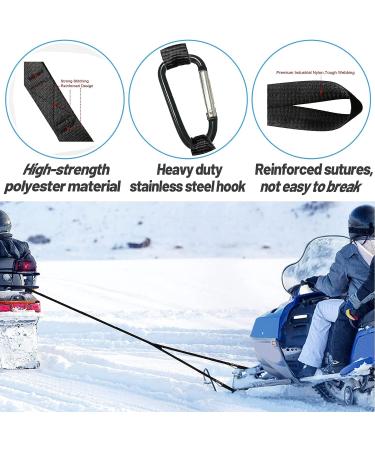 Heavy Duty Snowmobile Tow Strap with Quick Hook Up - Emergency Tow Rope for ATV, UTV, Sled, Skidoo - Snowmobile Safety Accessories Kit - Buy Online on GoSupps.com