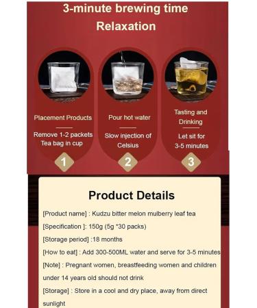 Pueraria Balsam Pear and Mulberry Leaf Tea Kudzu Bitter Melon and Mulberry Leaf Tea Bitter Gourd Mulberry Leaf Tea (2PCS) - Buy Online on GoSupps.com