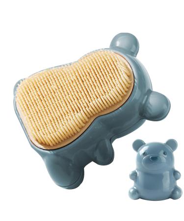 Bear Finger Nail Brush Cute Bear Hand Fingernail Brush Cleaner Creative Deep Clean Easy To Grasp Gentle Bristles Kids Nail Brush For Men Toes Blue