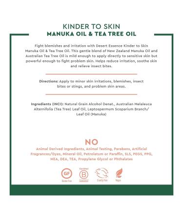 Desert Essence Manuka & Tea Tree Oil Blend - 4 fl oz | Gluten-Free, Vegan, Cruelty-Free | Soothing, Irritation-Reducing Formula for Sensitive and Blemish-Prone Skin - Buy Online on GoSupps.com