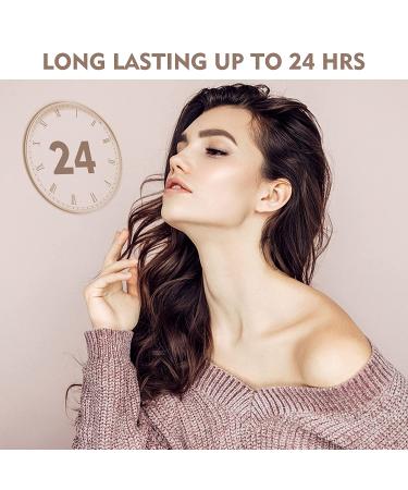 MGLIMZ Eyebrow Stamp Stencil Kit - Long Lasting Natural Shape | Brow Stamp Kit with Brush and Stencils - 3 in 1 Hairline Brow Powder - Black - Buy Online on GoSupps.com