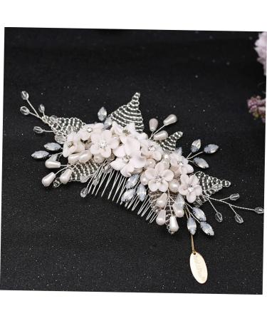 DOITOOL 1pc Bridal Headwear Womens Hair Clips White Rhinestones Wedding Hair Comb Flower Hair Comb Bride Hair Clip Womens Hair Accessories Tiara Miss Crystal Pearl The Flowers Hairpin - Buy Online on GoSupps.com