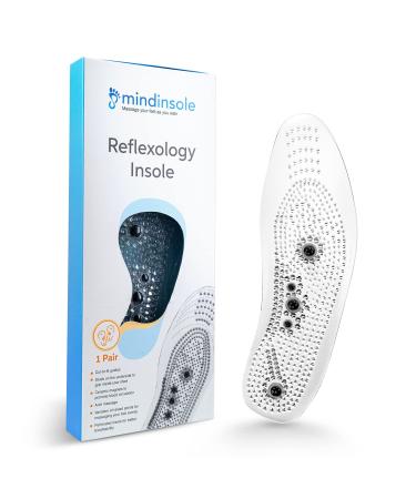 MindInSole Acupressure Magnetic Massage Foot Therapy Reflexology Pain Relief Shoe Insoles 1 Pair Washable One Size Fits All Men and Women (A. 1 Pair)