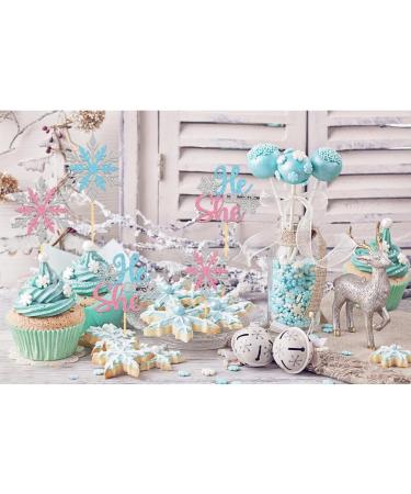 24Pcs Silver Glitter Snowflake Cupcake toppers winter decorations (B/G) - Buy Online on GoSupps.com