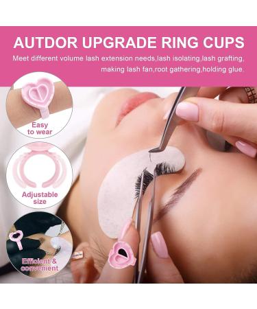 Autdor 500Pcs Pink Glue Rings for Eyelash Extensions - Lash Glue Holder for Makeup & Microblading - Buy Online on GoSupps.com