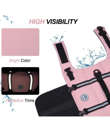 Vivaglory Ripstop Dog Rescue Vest | Enhanced Buoyancy & Visibility for Small to Medium Dogs | Cherry Blossom Pink | L: 63-78cm - Buy Online on GoSupps.com