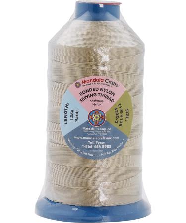 Khaki T135 Bonded Nylon Thread for Sewing - 1250 YDs | Heavy Duty Upholstery Thread for Leather, Jeans, Weaving | Size 138 420D/3 | Mandala Crafts - Buy Online on GoSupps.com