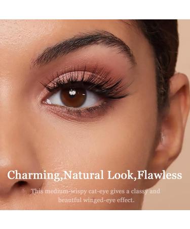 Magnetic Eyelashes Natural Look - 10 Pairs 3D Reusable False Lashes with Eyeliner & Applicator | Long Lasting Easy to Apply Cruelty-Free Wispy Fashion - Buy Online on GoSupps.com
