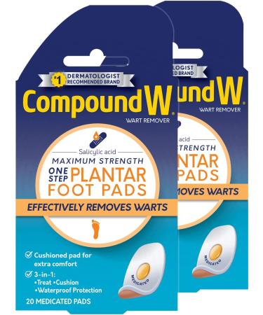 Compound W Maximum Strength Plantar Wart Remover Foot Pads - 2 Pack (40 Count) - Buy Online on GoSupps.com
