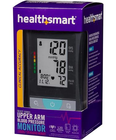 HealthSmart Digital Select Arm Blood Pressure Monitor | Automatic Upper Arm Cuff | Tracks Blood Pressure Pulse & Irregular Heartbeat | Stores 120 Readings for 2 Users - International Shipping Available - Buy Online on GoSupps.com