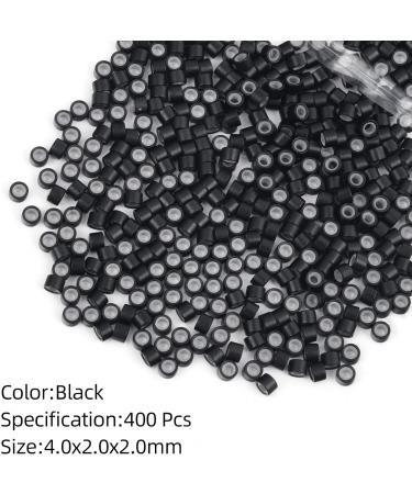 Vlasy 400 Pcs Silicone Micro Rings for I Tip Hair Extensions 4mm Micro Nano Beads Micro Links Hair Beads (Black) Micro-4mm-400Pcs Black - Buy Online on GoSupps.com