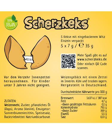 Scherzkeks Kids Fortune Cookies | 5 Fun Joking Questions for Birthdays & Celebrations | Child-Friendly Treats - Buy Online on GoSupps.com