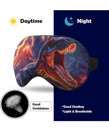 Dinosaur Thunder Sleep Mask - Funny Blindfold Eye Cover for Men & Women | Adjustable Light Blocking Strap - Buy Online on GoSupps.com