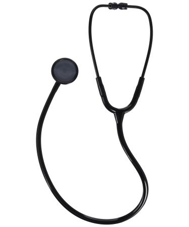 Dixie Ems Premium Single Head Master Lite Stethoscope All Black Edition with Tunable Diaphragm and Extra Ear Tips for Doctors Nurses EMTs and Medical Students