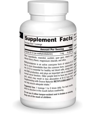 Source Naturals Methylcobalamin B12 60 Tablets - Buy Online on GoSupps.com