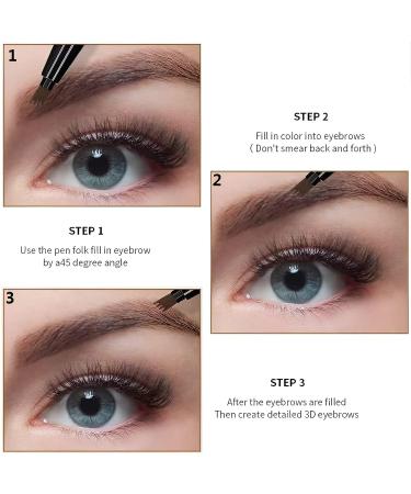 MULPG Waterproof Eyebrow Pencil with Micro 4 Point Brow Pen - Light Brown - Buy Online on GoSupps.com