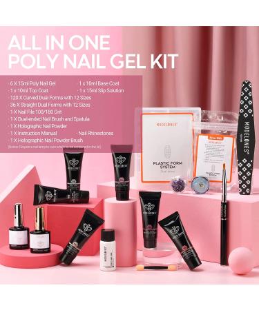 Modelones Poly Gel Kit - 6 Nude Colors Extension Nail Art Set for DIY Manicure - Buy Online on GoSupps.com