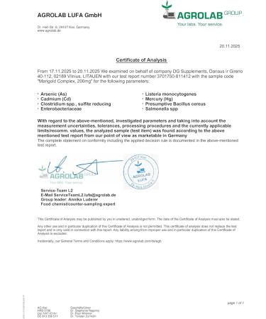 DG Supplements Lutein & Zeaxanthin 200 mg 90 Vegan Capsules Marigold Extract with Vitamin A C & Zinc Natural Eye Vitamins for Eye Care & Floaters GMP & Laboratory Tested - Buy Online on GoSupps.com