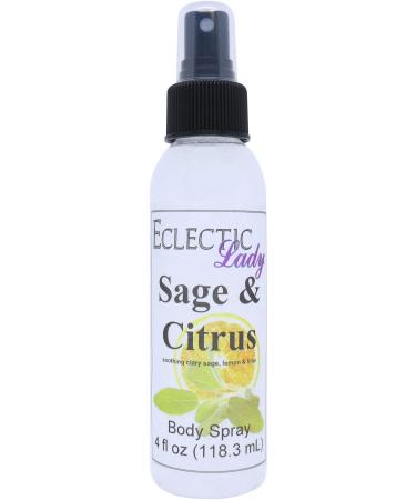 Sage And Citrus Body Spray 4 ounces Body Mist for Women with Clean Light & Gentle Fragrance Long Lasting Perfume with Comforting Scent for Men & Women Cologne with Soft Subtle Aroma For Daily 4 Fluid Ounces
