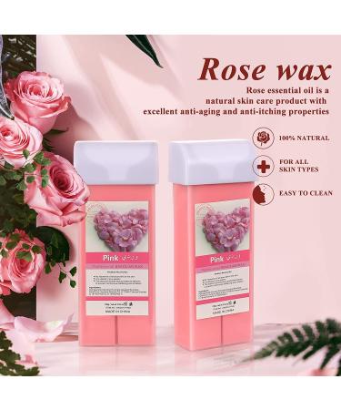 Rose Wax Roller Kit for Women and Men - Home Waxing Kit for Arms, Legs, and Body - Sensitive Skin Hair Removal - Roll On Wax Cartridge Refill - Buy Online on GoSupps.com