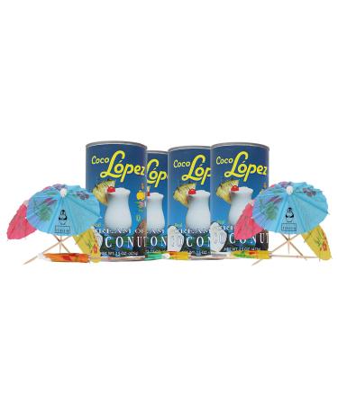 Coco Lopez - Real Cream of Coconut - 15 Ounce Can - Original Fresh Authentic Coconut Cream Bundle (Pack Of 3) - Comes with 9 Premium Penguin Pina Colada Drink Umbrellas
