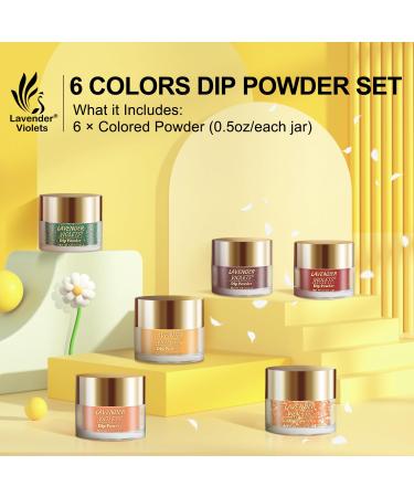 Lavender Violets Dip Powder Nail Kit - 6 Colors for Halloween & Christmas Nail Art | Large Capacity J222 Absolute Orange - Buy Online on GoSupps.com
