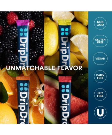 DripDrop Hydration Packets - Bold Variety Pack - Single Serve Electrolytes Powder Drink Mix - Watermelon Berry Lemon Orange - Non-GMO Gluten Free Vegan - 80 Sticks - Buy Online on GoSupps.com