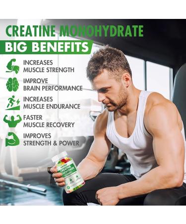 Creatine Monohydrate Gummies 5g - Creatine for Women & Men - Pre Workout Supplement for Muscle Strength, Muscle Builder, Energy Boost Low Sugar Chewable Creatine Gummies 160 Count - Buy Online on GoSupps.com