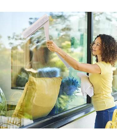 Fovolat Window Cleaning Squeegee | Household Multipurpose Cleaner Tool Portable Space Saving Squeegee Window Cleaning Tool for Glass Doors Grey - Buy Online on GoSupps.com