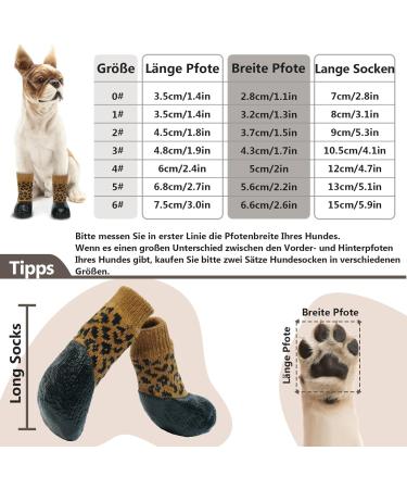 Buy Hjumarayan 4-Piece Waterproof Anti-Slip Dog Shoes | Non-Slip Socks for Indoor & Outdoor Protection | Leopard Pattern for Puppies - Buy Online on GoSupps.com
