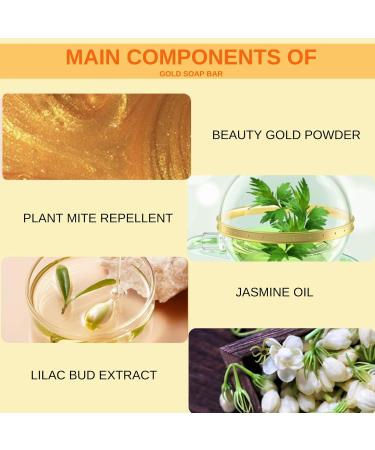 Gold Soap Bar Natural Soap Handmade Soap Face Soap Bar Body Soap Bar Cleansing Soap Bars Cleaning Bars of Soap for Hand Wash & Body Refreshing Antifungal Soap Moisturizing Bathing Bar - Buy Online on GoSupps.com