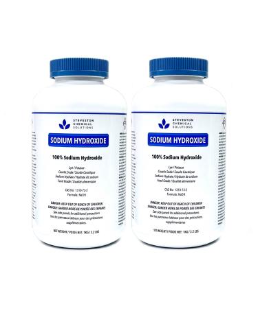 2 Pack of Sodium Hydroxide (Lye/Caustic Soda) - Food Grade/Kosher - 2kg / 4.4 lbs