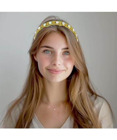 Women Rhinestone Glitter Hairband Sparkly Green Crystal Hairband Fashion Holiday Anniversary Birthday Gift for Girls Woman - Buy Online on GoSupps.com