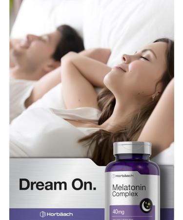 Horb ach Melatonin 40mg Complex | 360 Fast Dissolve Tablets | Adult Extra Strength Supplement | with Chamomile and Ashwagandha | Vegetarian Non-GMO Gluten Free - Buy Online on GoSupps.com