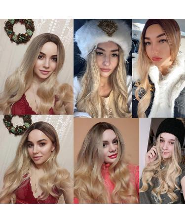 Esmee Long Curly Blonde Wig for Women - Natural Synthetic Heat-Resistant Hair for Daily Party & Cosplay - Brown Ombre Blonde - Buy Online on GoSupps.com
