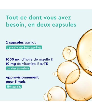 Nigella Oil 1000mg Enriched with Vitamin E Cold Pressed Black Cumin Seed Oil 180 Capsules Pure Nigella Sativa 80% Essential Fatty Acids Source of Omega 3 and 9 No Additives - Buy Online on GoSupps.com