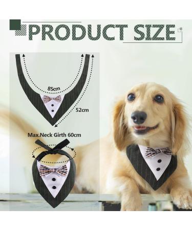 Kuoser Dog Tuxedo Outfit - Formal Wedding Tie & Neckerchief for Large & Medium Dogs - Adjustable Pet Bandana - Buy Online on GoSupps.com