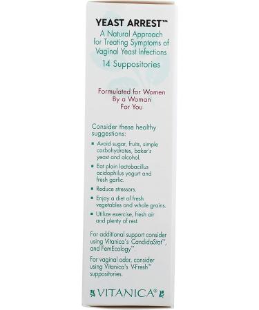 Vitanica Yeast Arrest | 14 Vaginal Suppositories for Relief & Balance - Buy Online on GoSupps.com